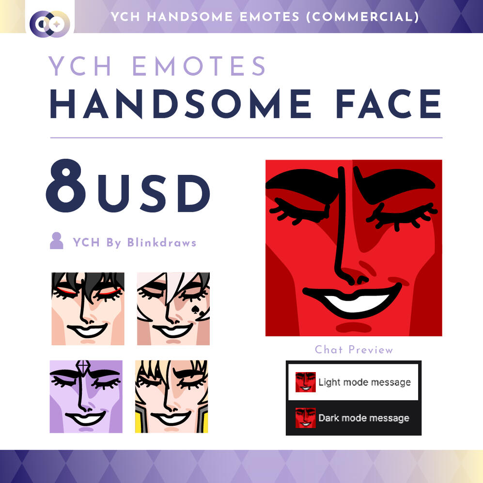 YCH - HANDSOME FACE EMOTES