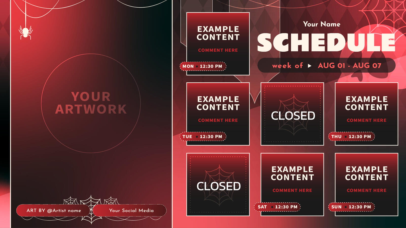 schedule spooky design